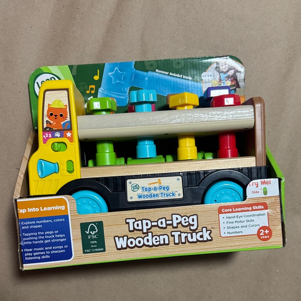 Colorful Tap-a-Peg Wooden Truck by Tap-a-Peg
